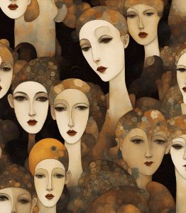 Collection OF Art Deco Abstract Face