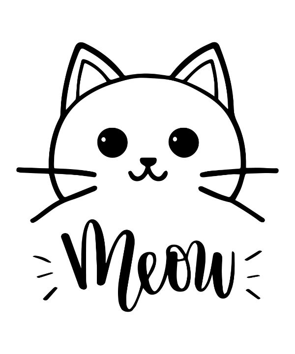 Funny cat, cartoon style, thick lines, line art, white and black on Craiyon