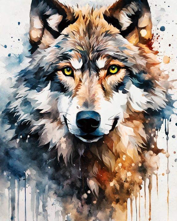 Artistic Watecolor Wolf Painting Set - CreativeModernArt