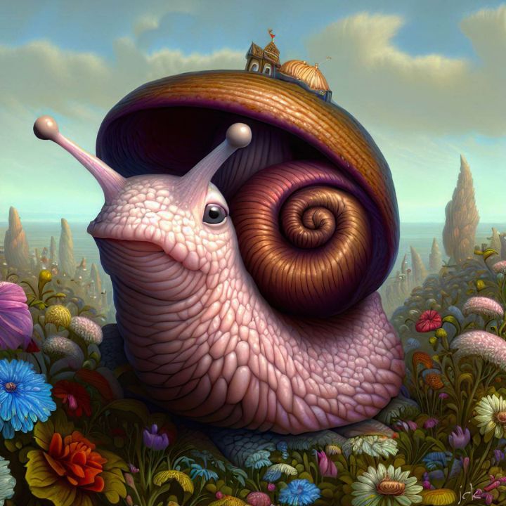 Busy Snail - JCK Crea-Touch - Digital Art, Animals, Birds, & Fish, Other  Animals, Birds, & Fish - ArtPal