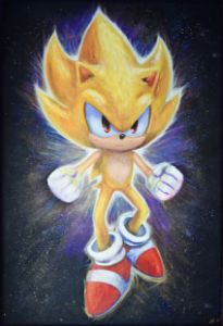 Super Sonic with sword, an art print by Jamo - INPRNT