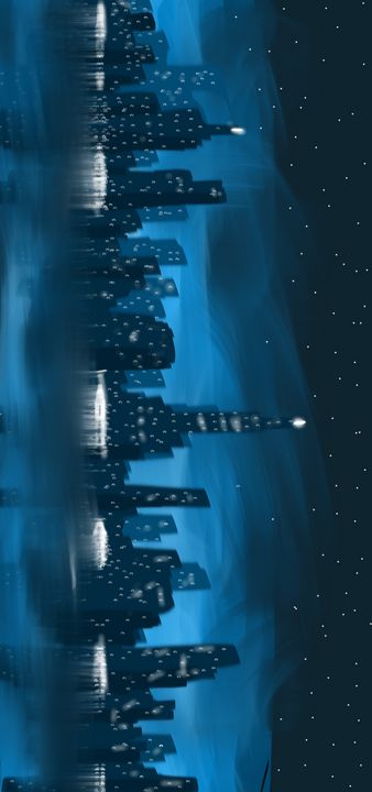 Night city painting Estarossa Digital Art AI Buildings