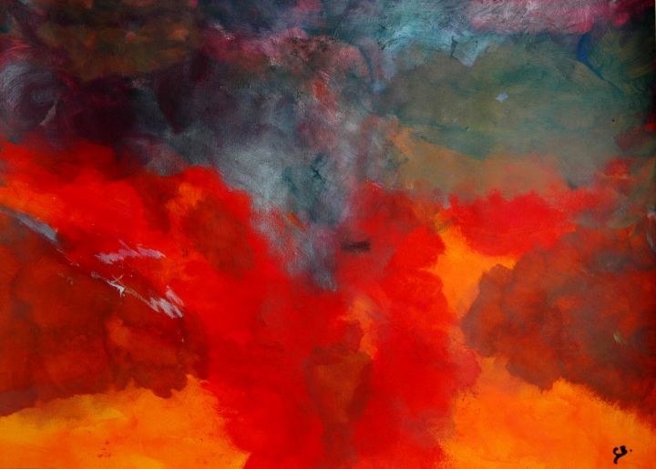 Abstract on paper, Landscape - Conrad Bloemers