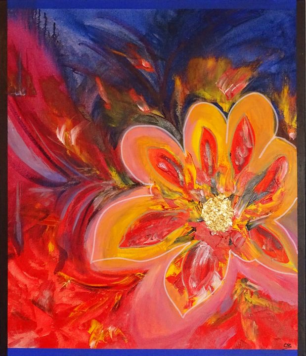 Gold hearted flower - Conrad Bloemers - Paintings & Prints, Flowers ...