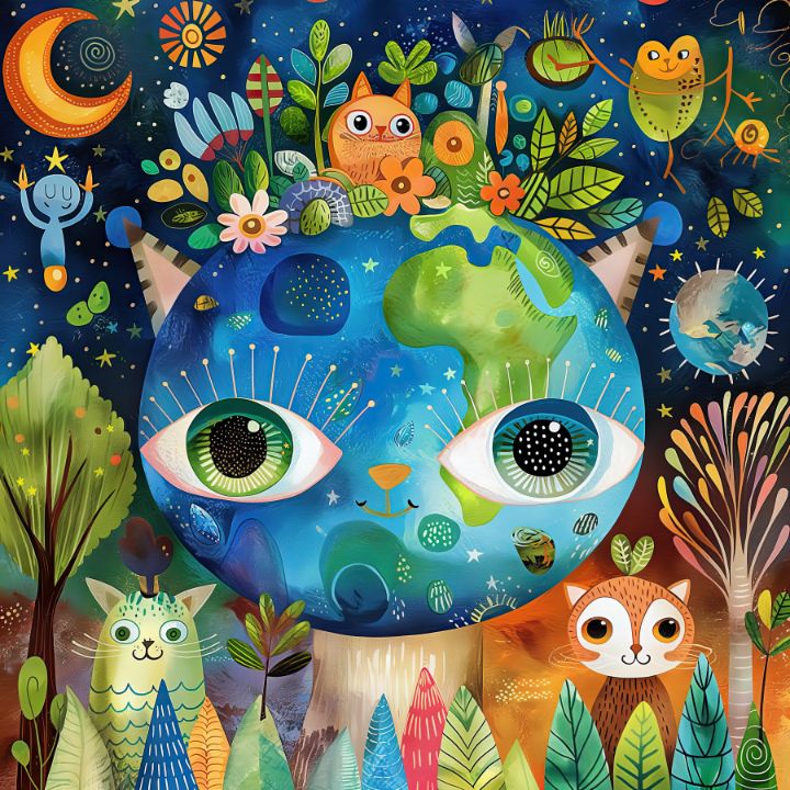 Whimsical Earth: A Cosmic Garden - BannockBurn - AI Art