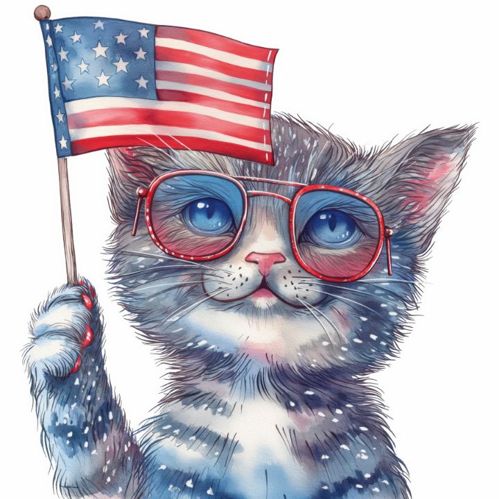 Patriotic Paws: Fourth of July Cat - BannockBurn - Digital Art & AI ...