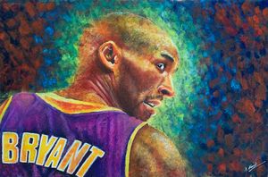 Kobe Bryant Original 9x12 Colored Pencil Drawing Art Los Angeles Lakers  NBA