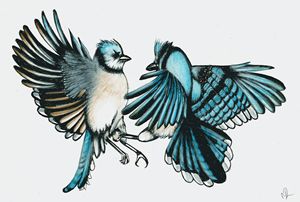 Minimalist Blue Jay - Dragonflies and Hummingbirds - Digital Art, Animals,  Birds, & Fish, Birds, Bluejays - ArtPal