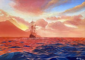 Ocean Sunset - Saba Zahra - Paintings & Prints, Landscapes
