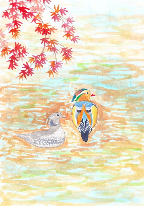 Mandarin ducks - T.H Art