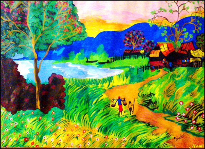 20+ Painting ideas | painting, art village, village life