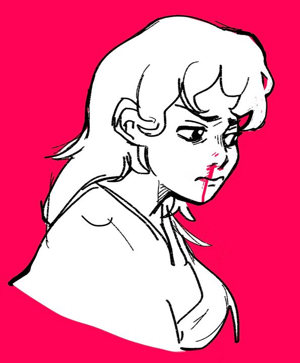 Bloody Nose - Izzyartperson - Digital Art & AI, People & Figures