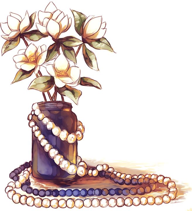 Magnolias and Beads - Ashton Sunseri Illustration and Painting
