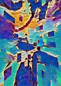 Cityscape reflections abstract