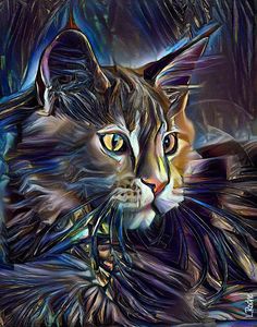 Artery8 Grußkarte „The Curious Black Cat“ – Kunstkarte Mit Ölgemälde-Design, Blanko Innen