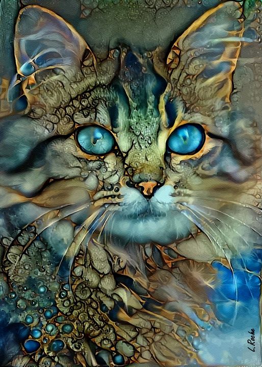 Cat Jewel - L.ROCHE - Paintings & Prints, Animals, Birds, & Fish, Cats &  Kittens, Other Cats & Kittens - ArtPal