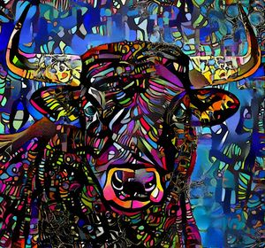 El toro de Barcelona -65x60 cm-Bull - L.ROCHE