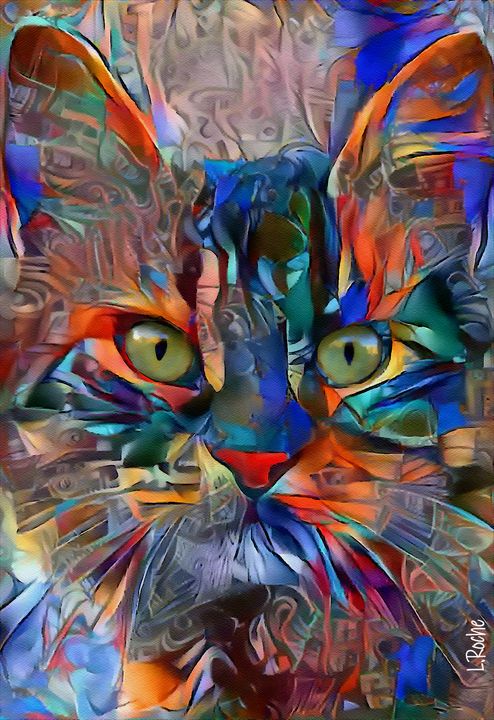 Harry funky, cat -70x48 cm - L.ROCHE - Paintings & Prints, Animals ...