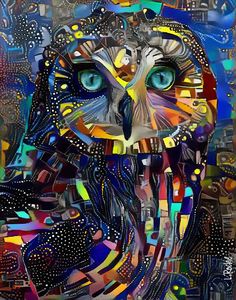 Reine de nuit, owl - 70x55 cm - L.ROCHE