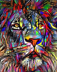 Abstract authentic Color Animal Oil Painting Tiger Lion Monkey Canvas Painting Modern Nord