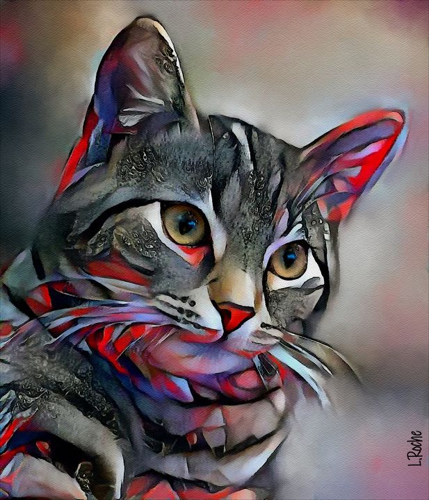 Cat Jewel - L.ROCHE - Paintings & Prints, Animals, Birds, & Fish, Cats &  Kittens, Other Cats & Kittens - ArtPal