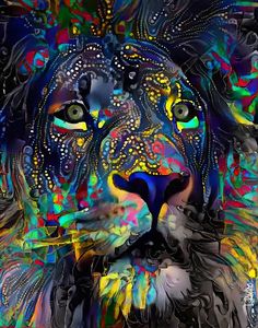 Lion in African Savannah Grassland - Joey Kapiya - Digital Art