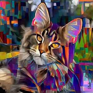 Lazzy, cat - 70 x 70 cm - L.ROCHE