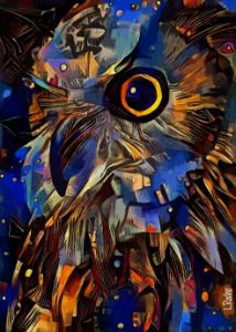 Bu carnaval - owl - 70x55 cm - L.ROCHE