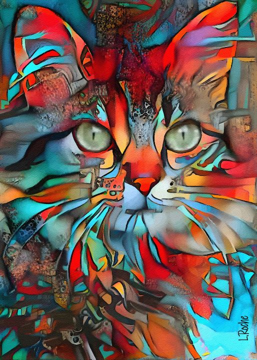 Zooky, cat - 70x50 cm - L.ROCHE - Paintings & Prints, Animals, Birds ...