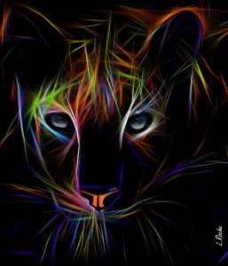 Panther Blue - Panther Blue Eyes - SykArt Designs - Digital