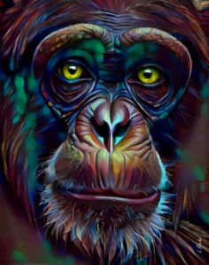Quirky Chimpanzee - Lucy Quirk - Paintings & Prints, Animals