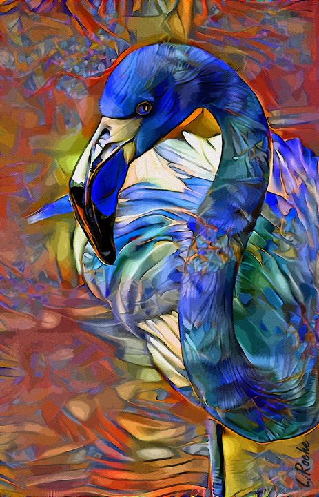 Blue tropical, flamingo - L.ROCHE