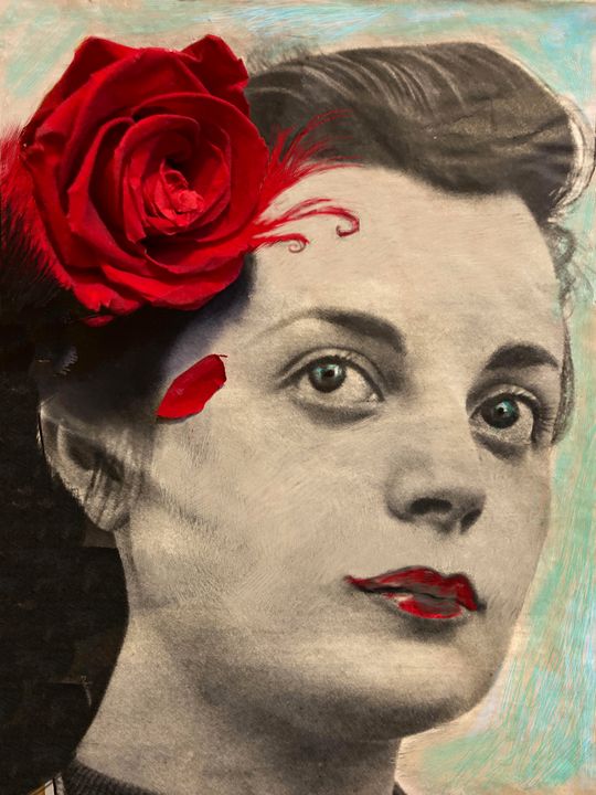 Portrait of Lady with Rose - Cristina Cerminara