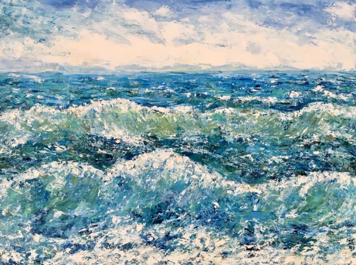 Ocean, Original oil Painting, Handmade Artwork