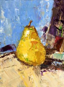 Yellow Pear Still Life Oil Painting