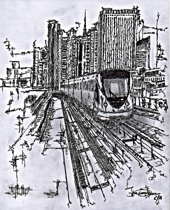 Hand drawn sketch of Marina Dubai UAE City and beach  stock vector 145929   Crushpixel