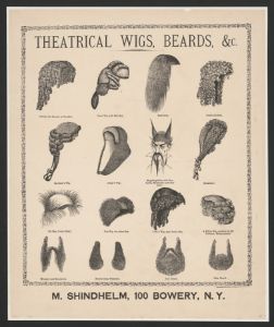 Theatrical wigs, beards