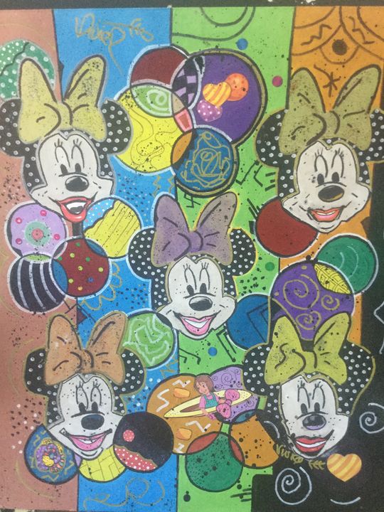 Pop art. 5s company. Minnie Mouse - Twisted mind. Greeting cards, ART. COLLAGES