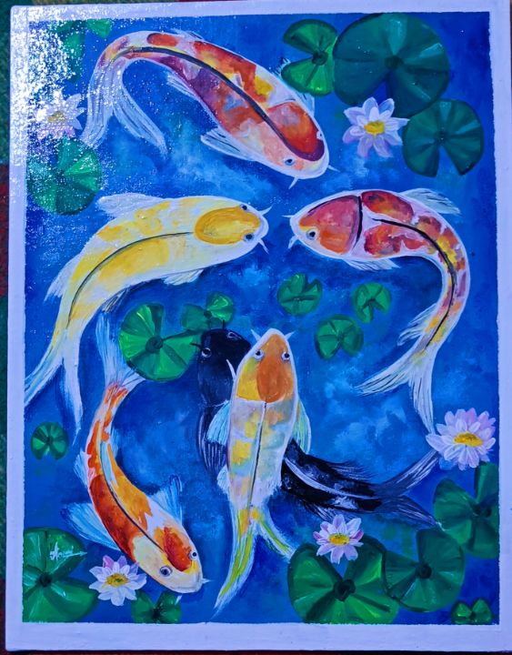 Lucky koi fish painting - Anita - Paintings & Prints, Animals, Birds, & Fish,  Aquatic Life, Fish, Freshwater Fish - ArtPal