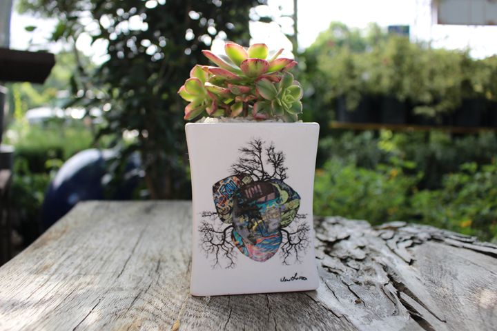Ceramic Succulent Planter - Artwork by Ilene Listrom