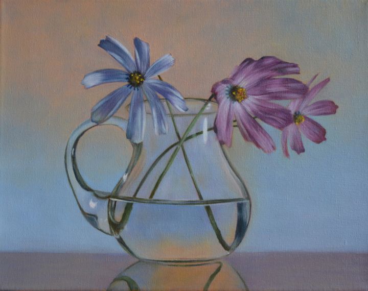 Flowers in Glass Pitcher Kirk Kerndl Paintings & Prints, Still Life