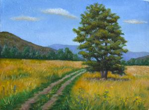 Yellow Field with Tree