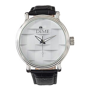 WHITE 3-D DIME TIMEPIECE WRISTWATCH - Dizzy The Artist Fine Art & Accessories