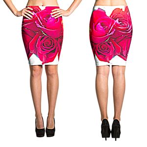 Dime  Red Rose Floral Skirt #005795 - Dizzy The Artist Fine Art & Accessories
