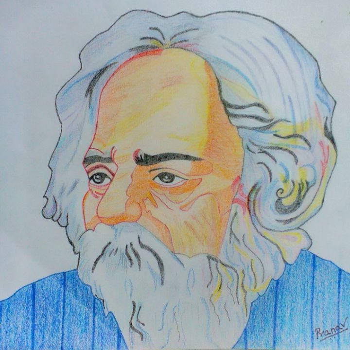 Rabindranath Tagore.Vector Portrait of Rabindranath Tagore Stock Vector -  Illustration of character, rabindranath: 114224273