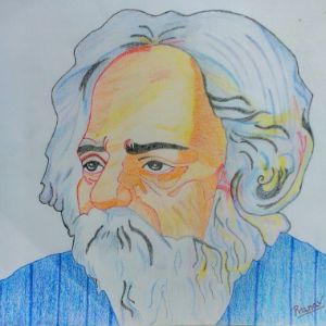 Sketches and Drawings : Rabindranath Tagore - line art-saigonsouth.com.vn