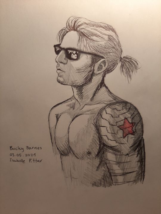 Drawing The Winter Soldier-Bucky Barnes（Sebastian Stan） - YouTube