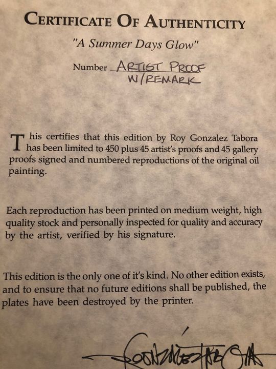 Close Up Of Certificate Roy Tabora Paintings Prints Landscapes Nature Beach Ocean Other Beach Ocean Artpal