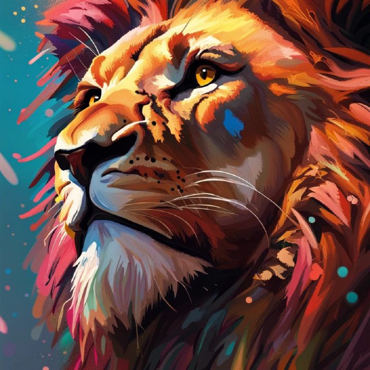 Lion - Legendary - Artificial Intelligence Paintings - Paintings & Prints,  Animals, Birds, & Fish, Wild Cats, African Lion - ArtPal