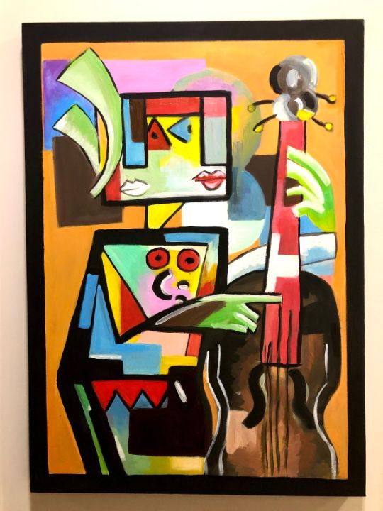 The Musician by Ibrahim Kodra - bella art ester - Paintings